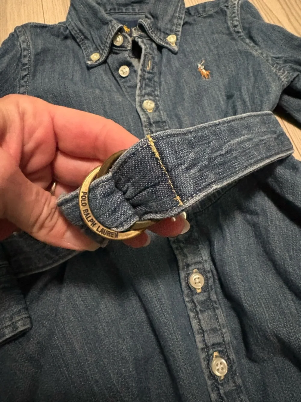 Ralph Lauren Belted Cotton Denim Shirtdress Size 2T